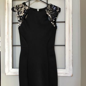 ARDEN B Black Dress with Shoulder Cut Outs